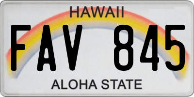 HI license plate FAV845