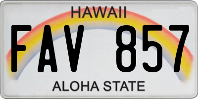 HI license plate FAV857