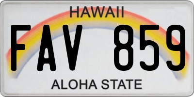 HI license plate FAV859