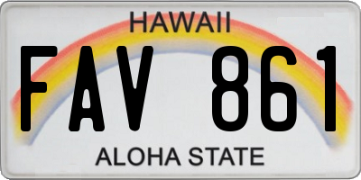HI license plate FAV861