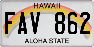 HI license plate FAV862