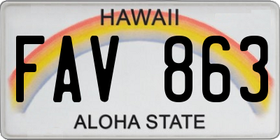 HI license plate FAV863