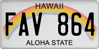 HI license plate FAV864