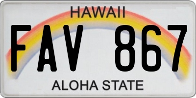 HI license plate FAV867