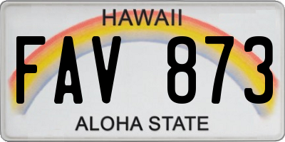 HI license plate FAV873