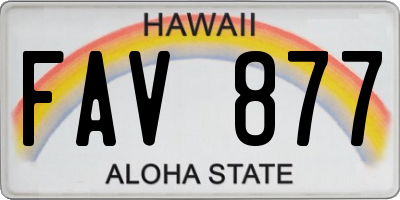 HI license plate FAV877