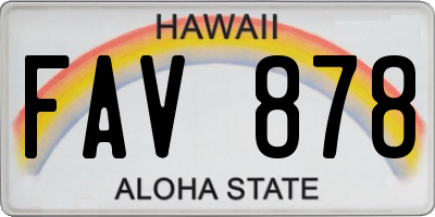 HI license plate FAV878