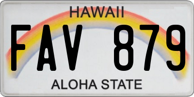 HI license plate FAV879