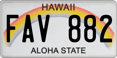 HI license plate FAV882