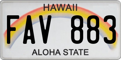 HI license plate FAV883