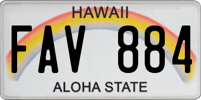 HI license plate FAV884