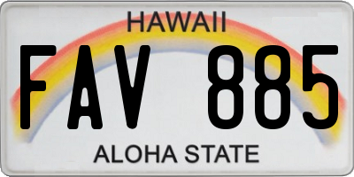 HI license plate FAV885