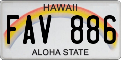 HI license plate FAV886