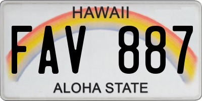 HI license plate FAV887