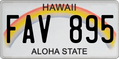 HI license plate FAV895