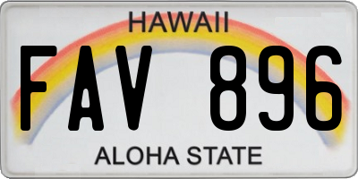 HI license plate FAV896