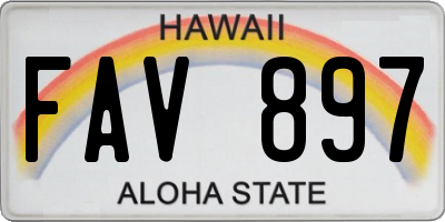 HI license plate FAV897