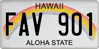 HI license plate FAV901