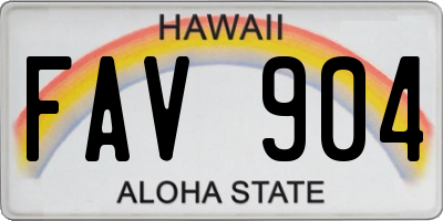 HI license plate FAV904