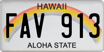 HI license plate FAV913