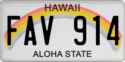 HI license plate FAV914