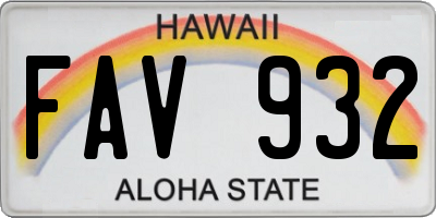 HI license plate FAV932