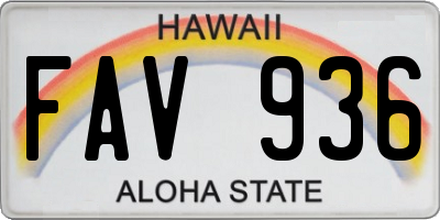 HI license plate FAV936