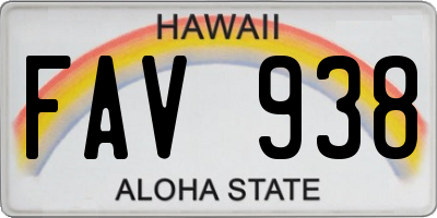 HI license plate FAV938