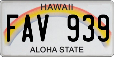 HI license plate FAV939