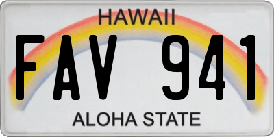 HI license plate FAV941