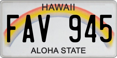 HI license plate FAV945