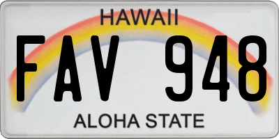 HI license plate FAV948