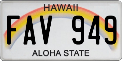 HI license plate FAV949
