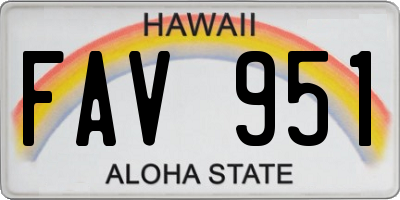 HI license plate FAV951