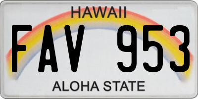 HI license plate FAV953