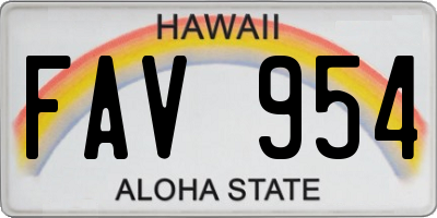 HI license plate FAV954