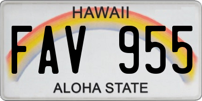 HI license plate FAV955