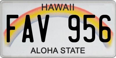 HI license plate FAV956