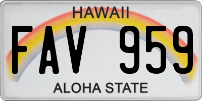 HI license plate FAV959