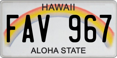 HI license plate FAV967
