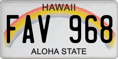 HI license plate FAV968