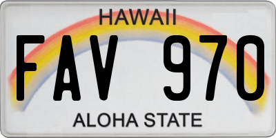 HI license plate FAV970