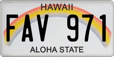 HI license plate FAV971
