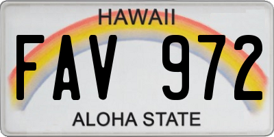 HI license plate FAV972