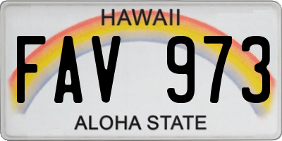 HI license plate FAV973