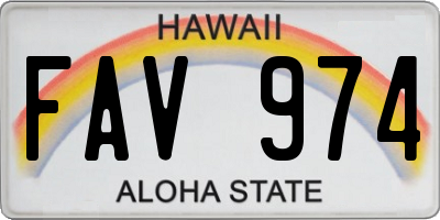 HI license plate FAV974