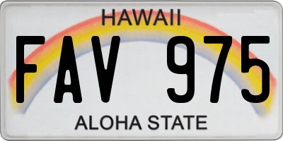 HI license plate FAV975