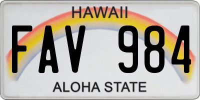 HI license plate FAV984