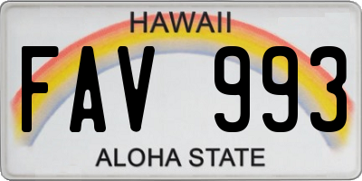 HI license plate FAV993