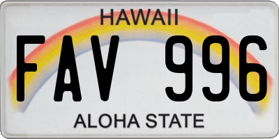 HI license plate FAV996
